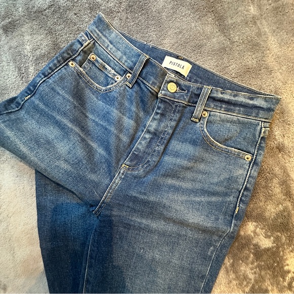 NWOT Pistola Straight Leg Jeans Stretch Sz. 25 26 medium Wash denim Mid Rise - Picture 5 of 8